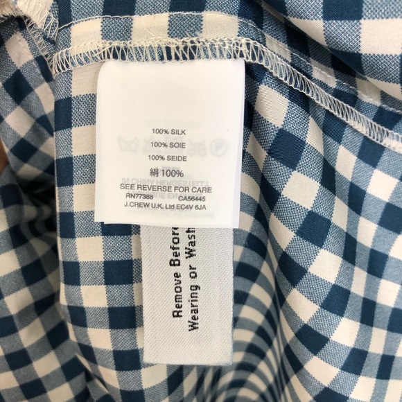 J. Crew Ruffle Hem Silk Tank Top In Gingham - Picture 6 of 6